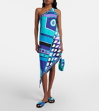 Pucci Vivara asymmetric silk twill midi dress