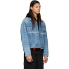 Gucci Blue Denim Embroidered Jacket