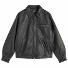 FrizmWORKS Men's Destroyed Cowhide Leather Jacket in Washed Black