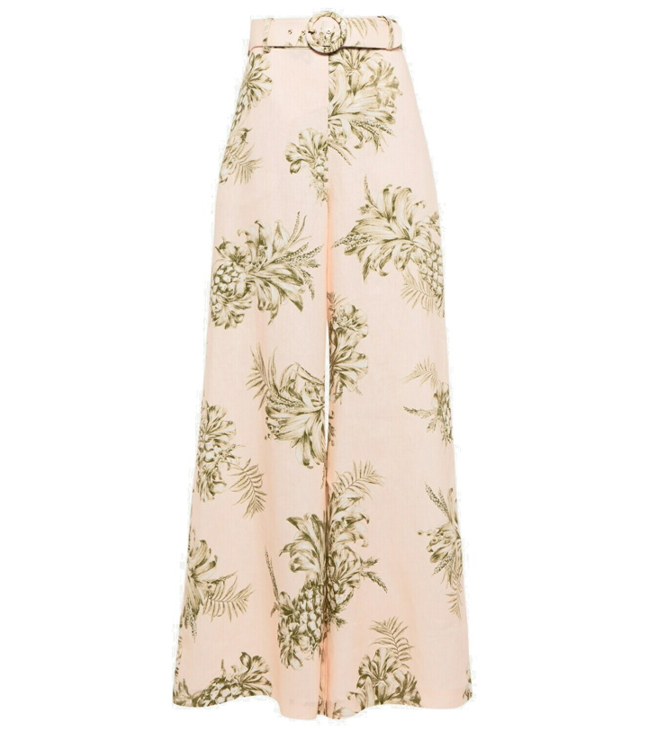 Photo: Zimmermann - Floral linen high-rise wide-leg pants