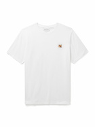 Maison Kitsuné - Logo-Appliquéd Cotton-Jersey T-Shirt - White