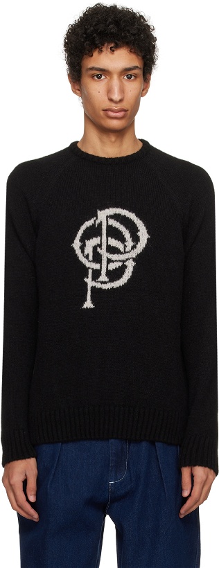 Photo: Pop Trading Company Black 'Pop' Initials Sweater