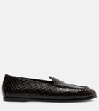 Aquazzura College snake-effect leather loafers