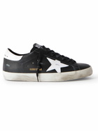 Golden Goose - Superstar Distressed Leather Sneakers - Black