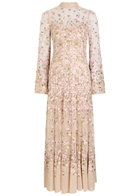 Needle & Thread Sylvia Rose Floral-embroidered Tulle Gown Light Pink