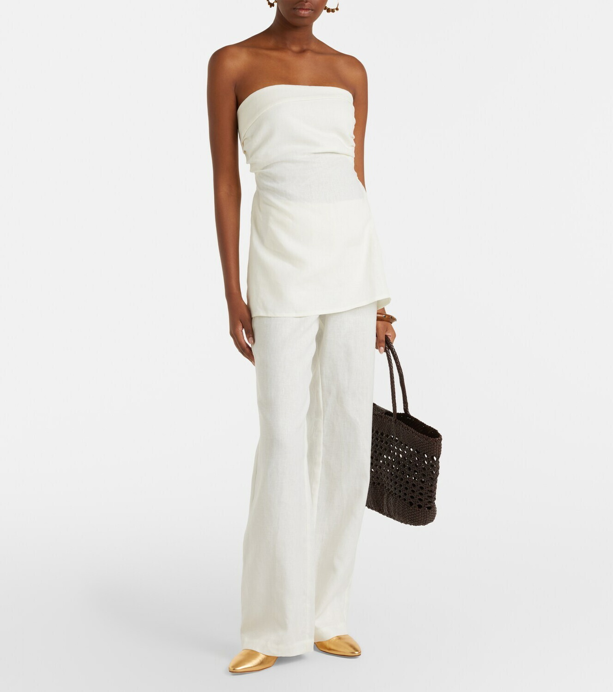 Faithfull Boe strapless linen top