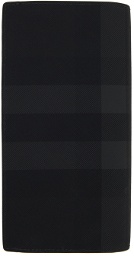 Burberry Black & Gray Check Continental Wallet