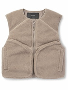 Entire Studios - Cropped Padded Fleece Gilet - Neutrals