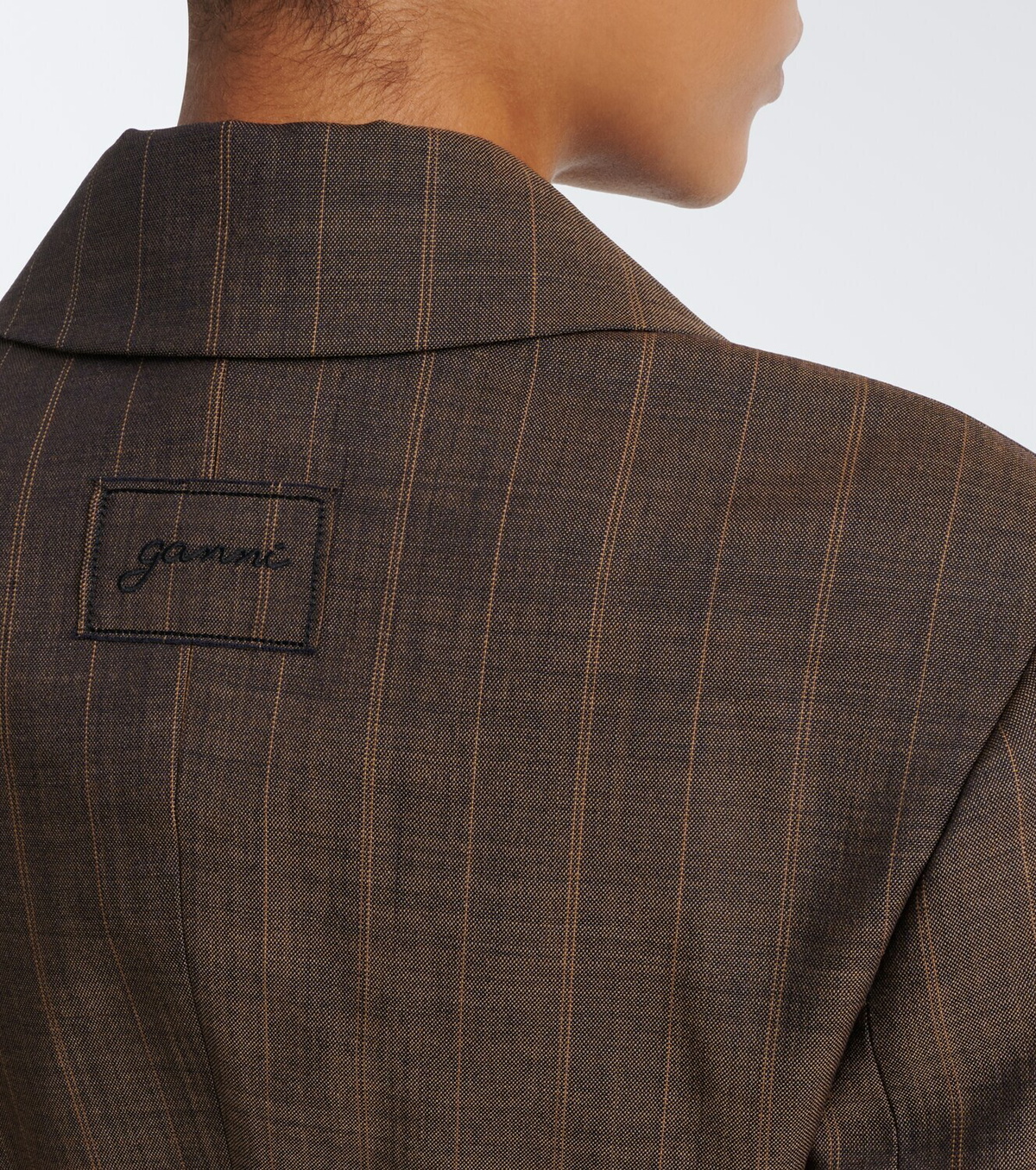 Ganni Striped wool blazer