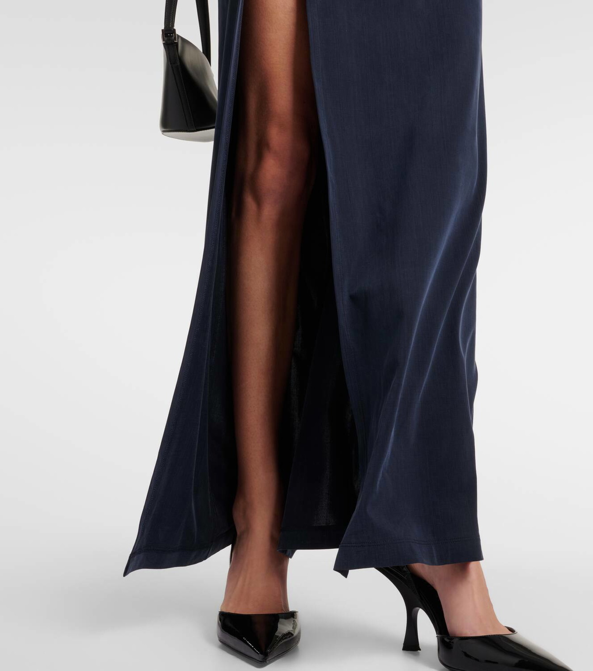 KNWLS Petrol gathered midi skirt