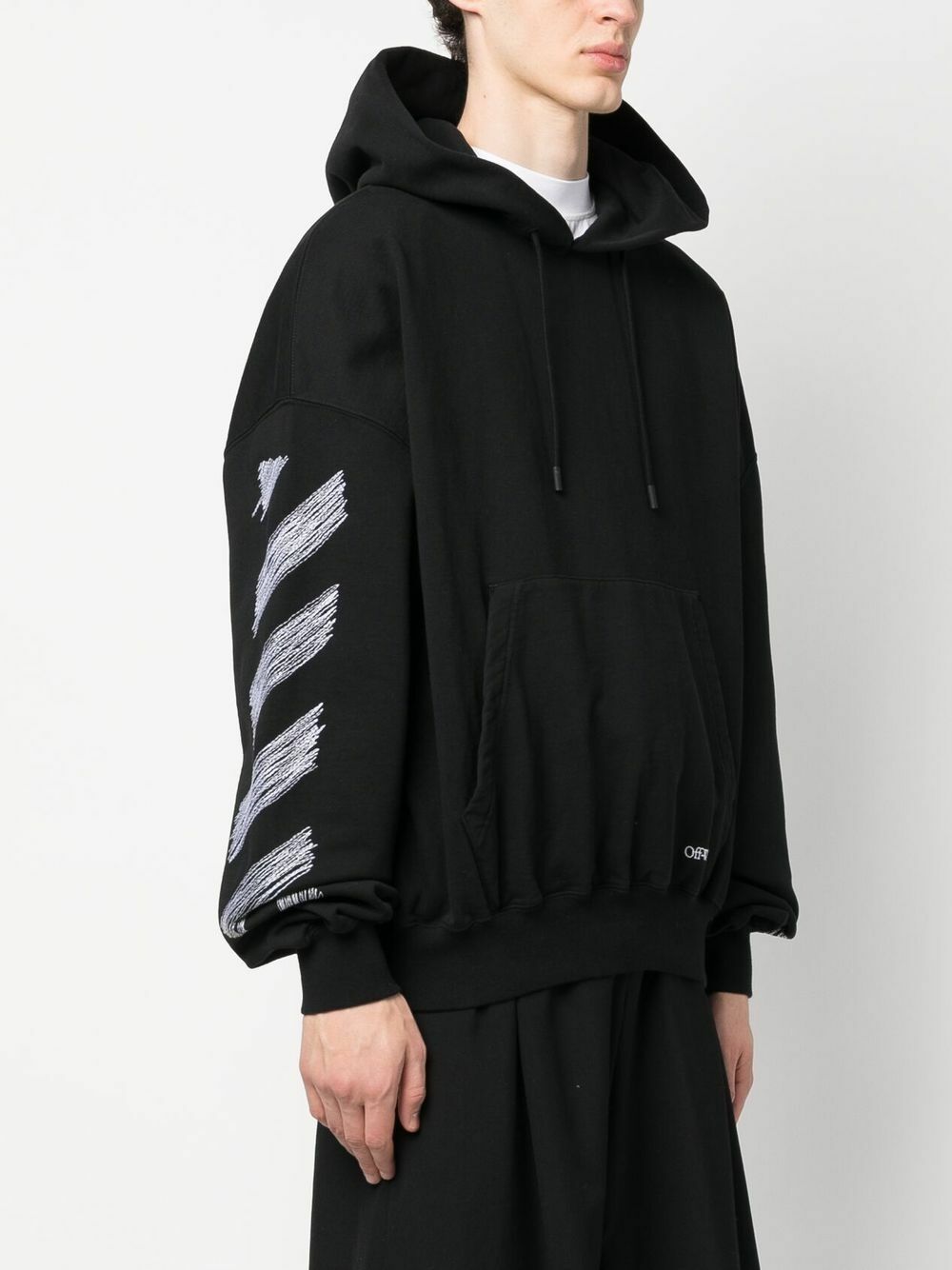 OFF-WHITE - Diagonal Cotton Hoodie Off-White
