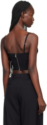 Dion Lee Black Lace-Up Corset Tank Top