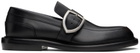 Burberry Black Leather Cobble Loafers