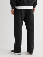 FEAR OF GOD ESSENTIALS - Straight-Leg Logo-Flocked Cotton-Blend Jersey Sweatpants - Black