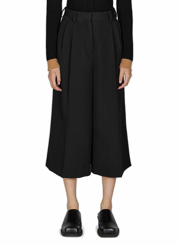 Photo: Pleated Cropped Pants in Black