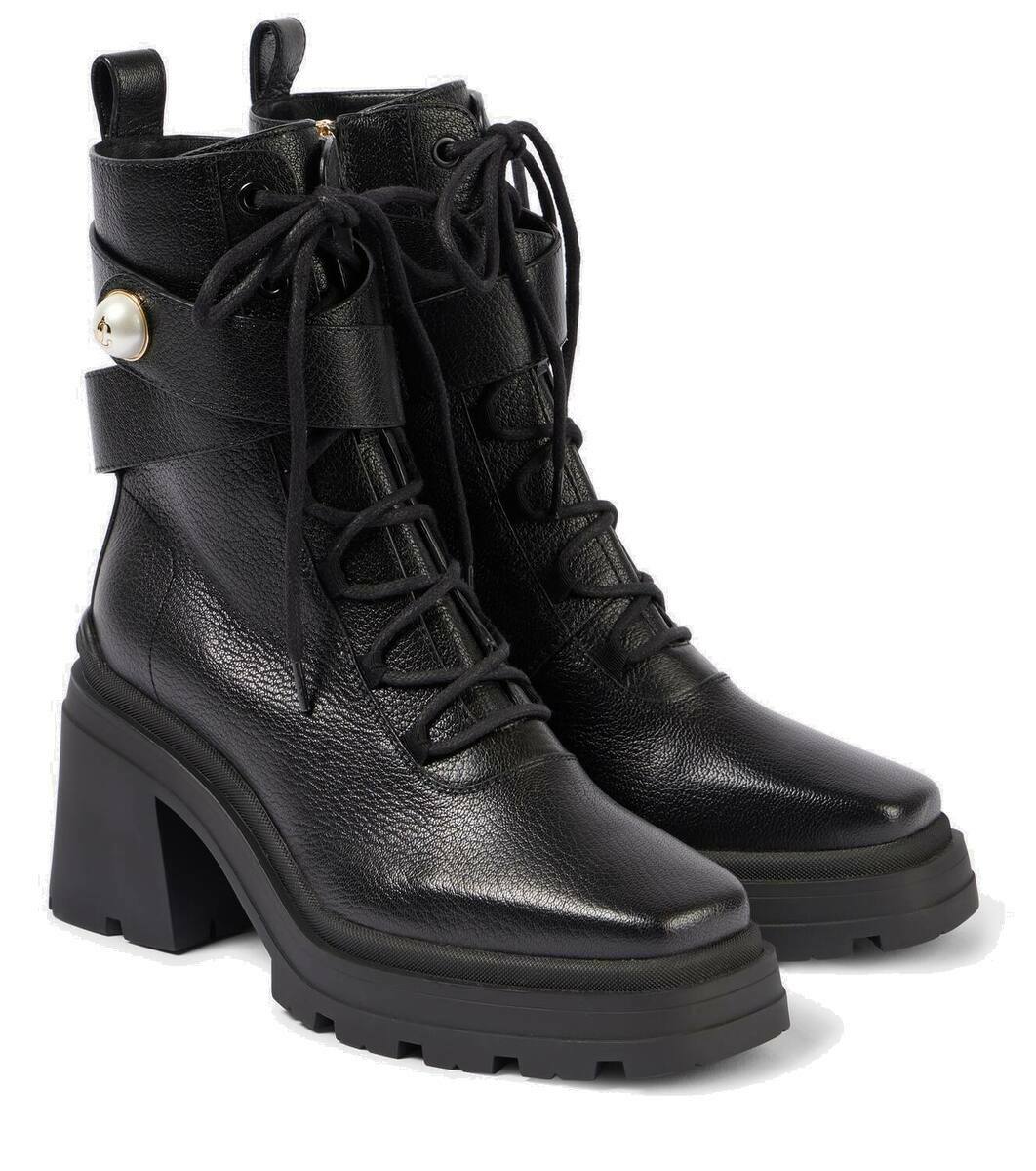 靴 juemi code demi boots Jimmy Choo Noemi 80 leather combat boots Jimmy Choo