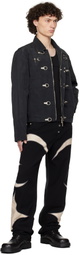 Thug Club Black & White TC Leather Denim Jeans