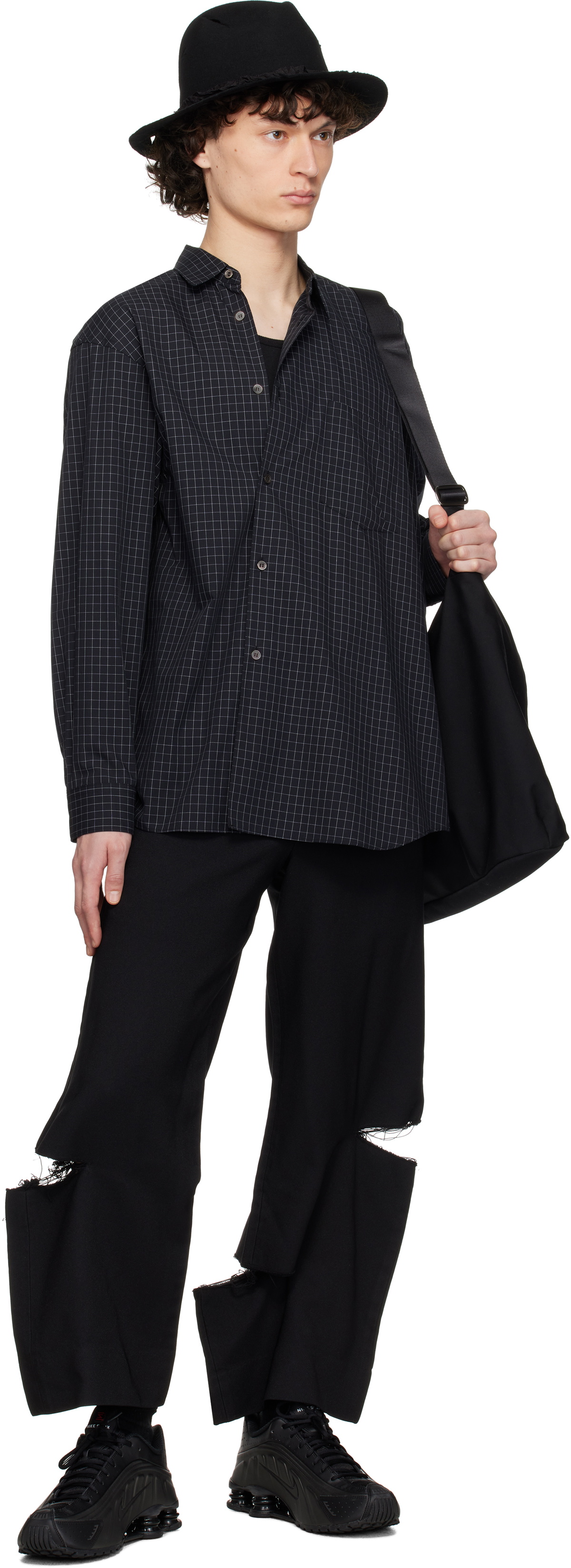Black Comme des Garçons Black Windowpane Shirt