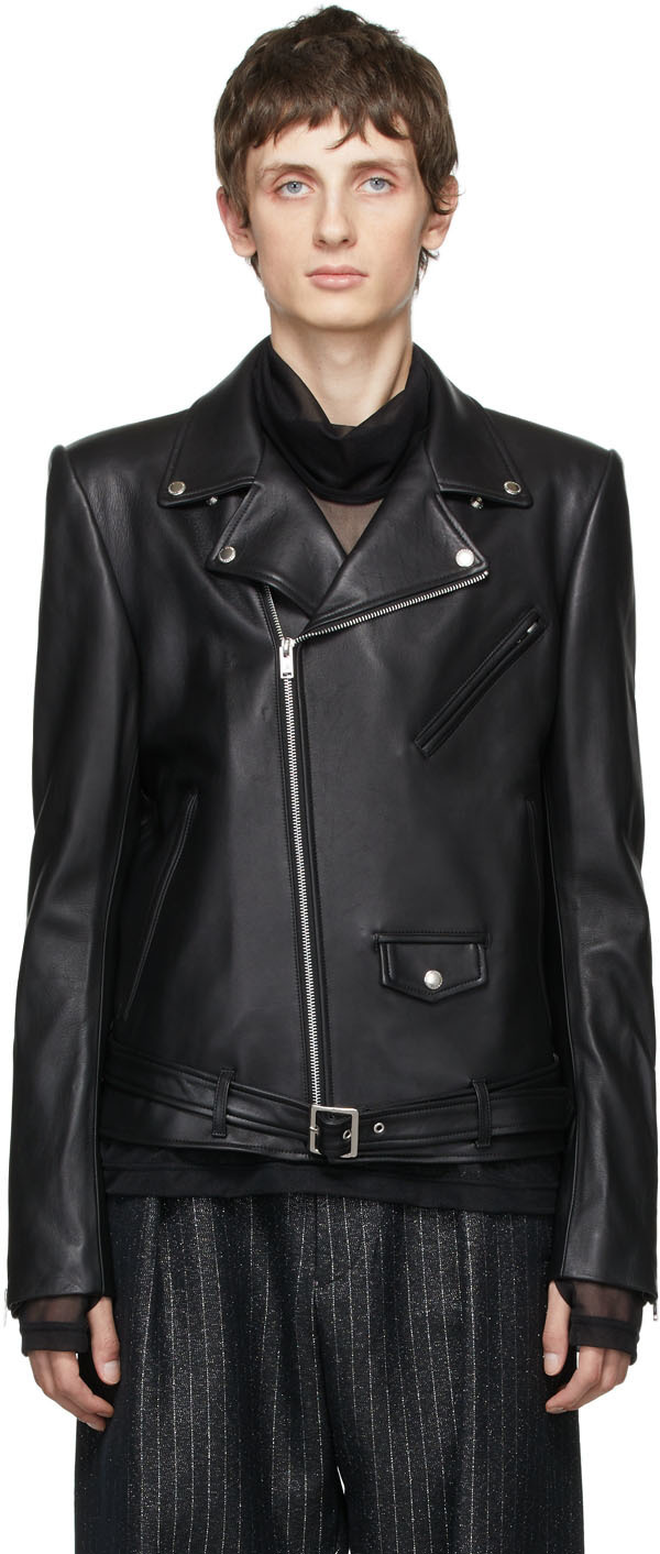 Johnlawrencesullivan Black Lambskin Biker Jacket Johnlawrencesullivan