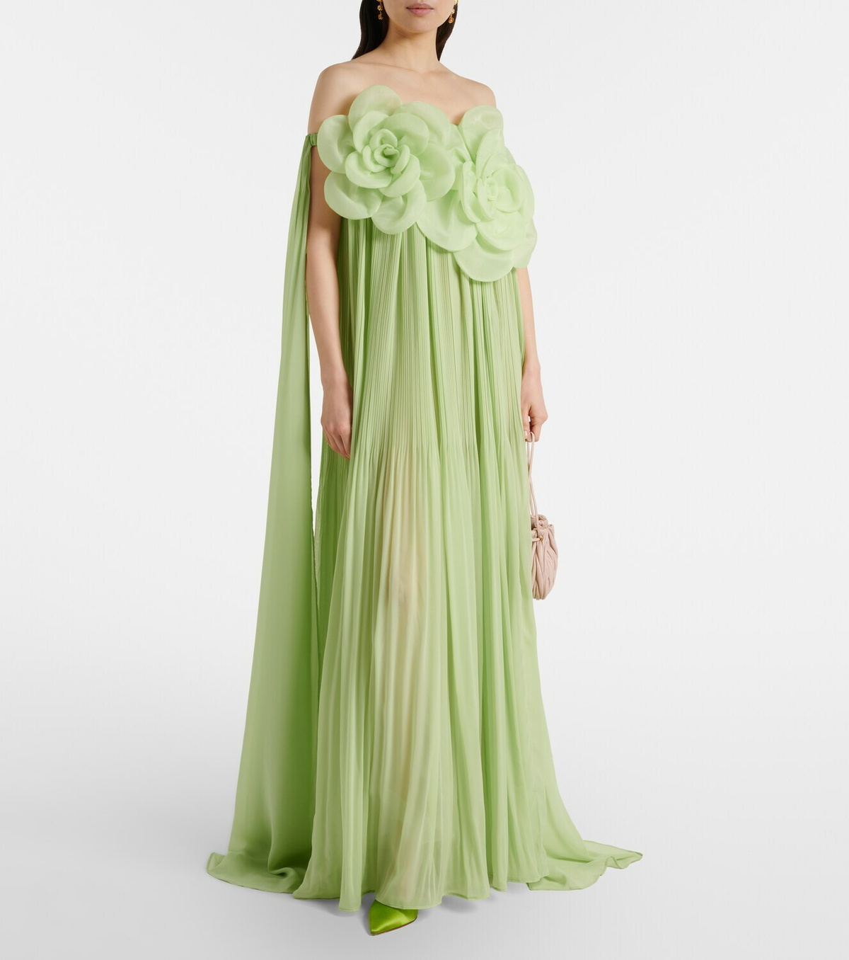 Leo Lin Jaclyn floral-appliqué bustier gown