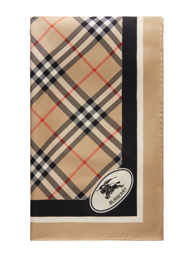 Photo: Burberry - Logo-Print Checked Silk-Twill Scarf