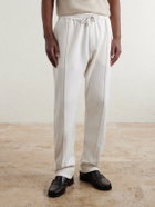 Ralph Lauren Purple label - Wimbledon Straight-Leg Embroidered Cotton and Cashmere-Blend Sweatpants - Neutrals