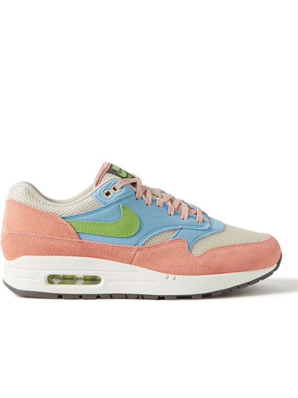 Photo: Nike - Air Max 1 Mesh, Felt and Suede Sneakers - Pink