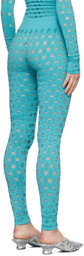Maisie Wilen SSENSE Exclusive Blue Perforated Leggings