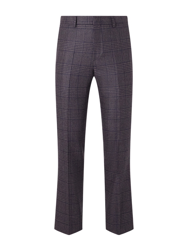 Photo: Paul Smith - Brierley Slim-Fit Houndstooth Wool and Silk-Blend Trousers - Blue