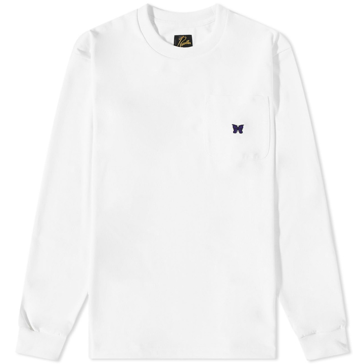 Photo: Needles Men's Logo Long Sleeve T-Shirt in White