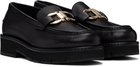 Ferragamo Black Gancini Ornament Loafers