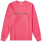 PACCBET Men's Long Sleeve Dragon Logo T-Shirt in Pink