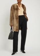 Tove Roisin Shearling Coat Taupe