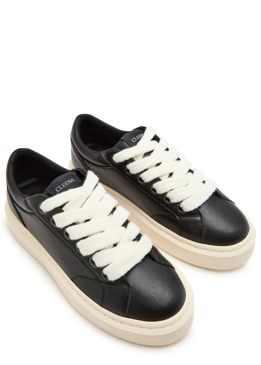 Cleens Ace Chunky-lace Leather Sneakers Black