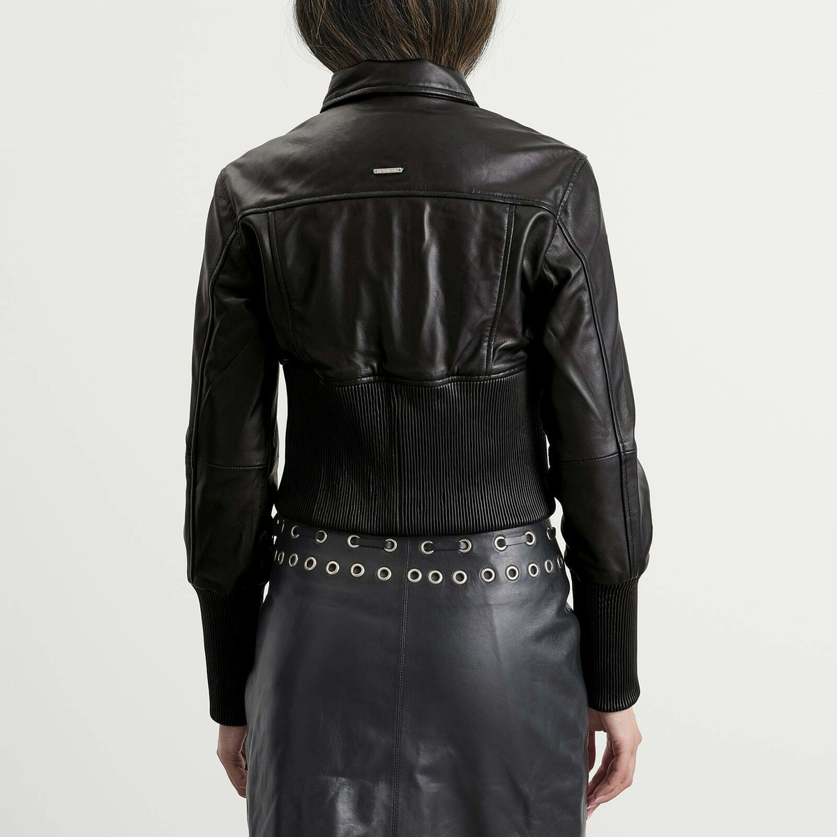 Deadwood Women's Angel Recycled Leather Jacket in Black