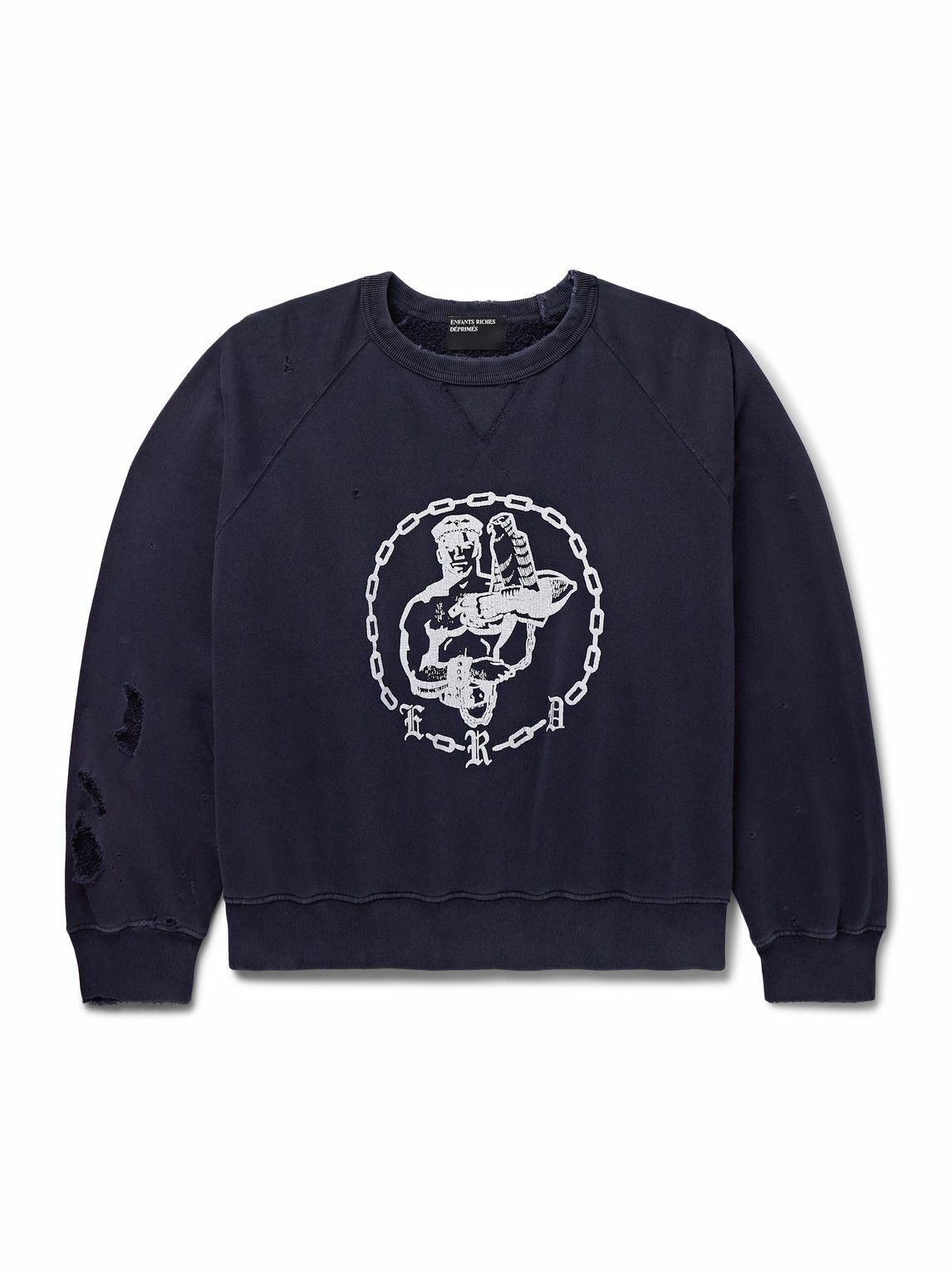 【Enfants Riches Deprimes】Le Rosey ロゴ ダメージスウェット Enfants Riches Déprimés Le Rosey Sweatshirt | Black | FARFETCH