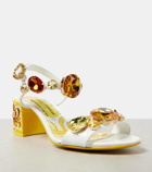 Dolce&Gabbana Majolica embellished patent leather sandals