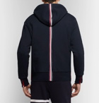 Thom Browne - Grosgrain-Trimmed Loopback Cotton-Jersey Zip-Up Hoodie - Men - Navy