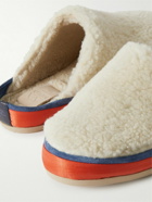 Mulo - Suede-Trimmed Shearling Slippers - Neutrals