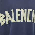 Balenciaga Men's Tape Type Crew Sweat in Marine Blue