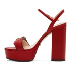 Gucci Red GG Platform Sandals