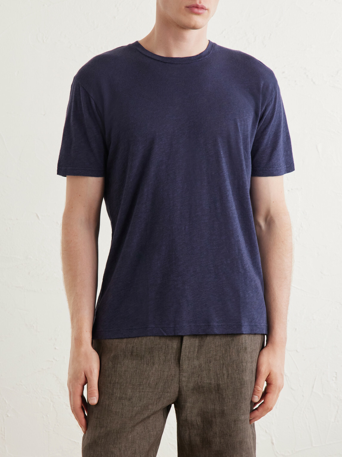 Sunspel - Cotton and Linen-Blend T-Shirt - Blue