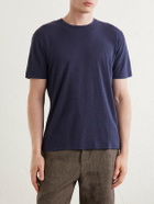 Sunspel - Cotton and Linen-Blend T-Shirt - Blue