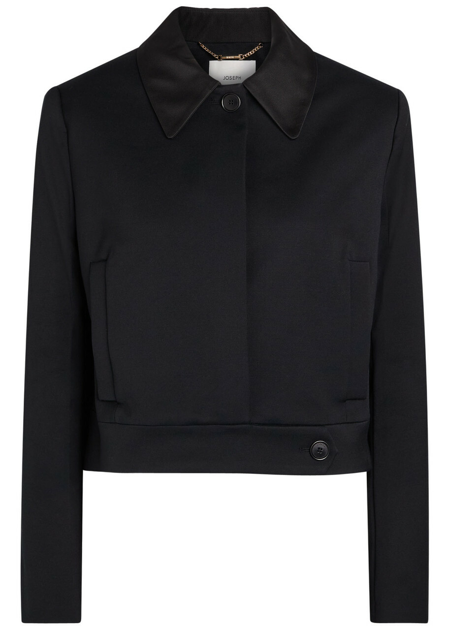 Joseph Abbe Boxy Stretch-crepe Jacket Black