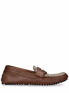 GUCCI - Gg Cotton Blend And Leather Loafers