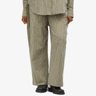 Faithfull The Brand Women's Vieu Relxaed Stripe Pants in Khaki Stripe