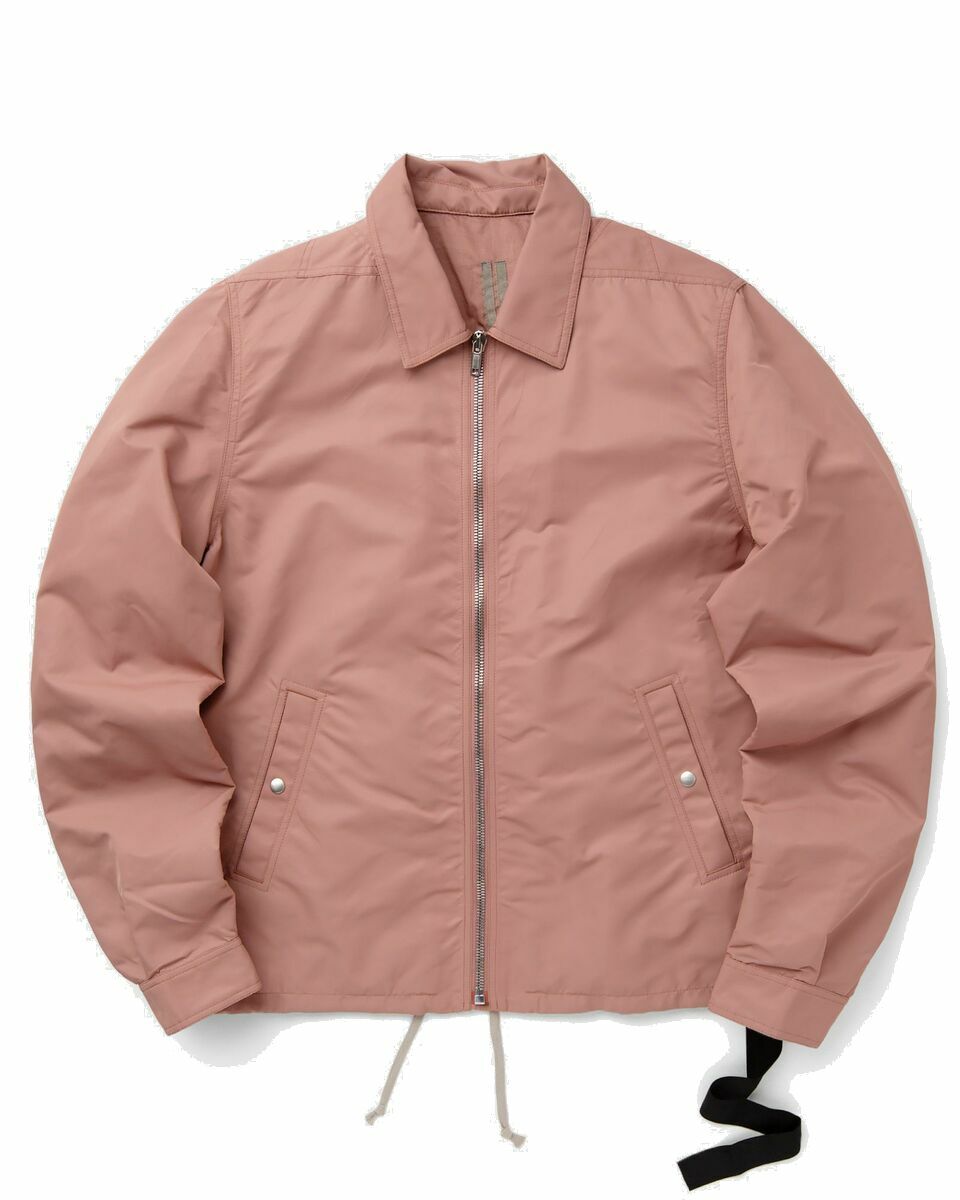 Photo: Rick Owens Woven Padded Zip Front Jacket Pink - Mens - Bomber Jackets/Overshirts