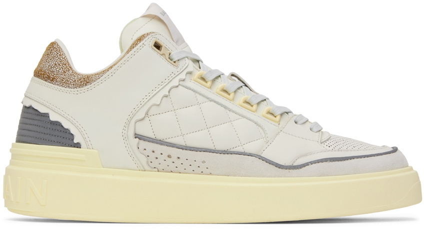 Balmain White B-Court Sneakers Balmain