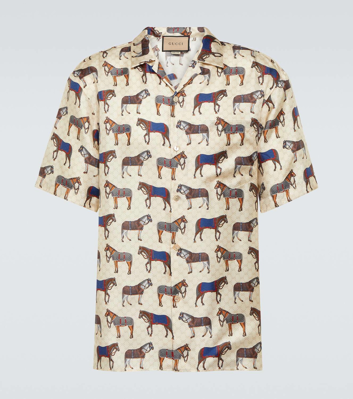 Gucci Printed silk bowling shirt