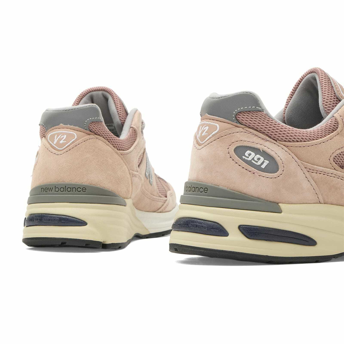 New Balance 991v2 Sneaker in Mahogany Rose/Silver